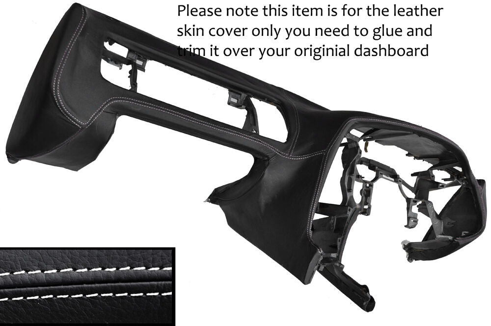 WHITE STITCH DASH DASHBOARD LEATHER SKIN COVER FITS TOYOTA SUPRA MK4 1993-2002