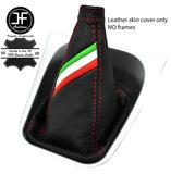 RED STITCH ITALIAN FLAG LEATHER GEAR GAITER FOR ALFA ROMEO GTV SPIDER PHASE 2