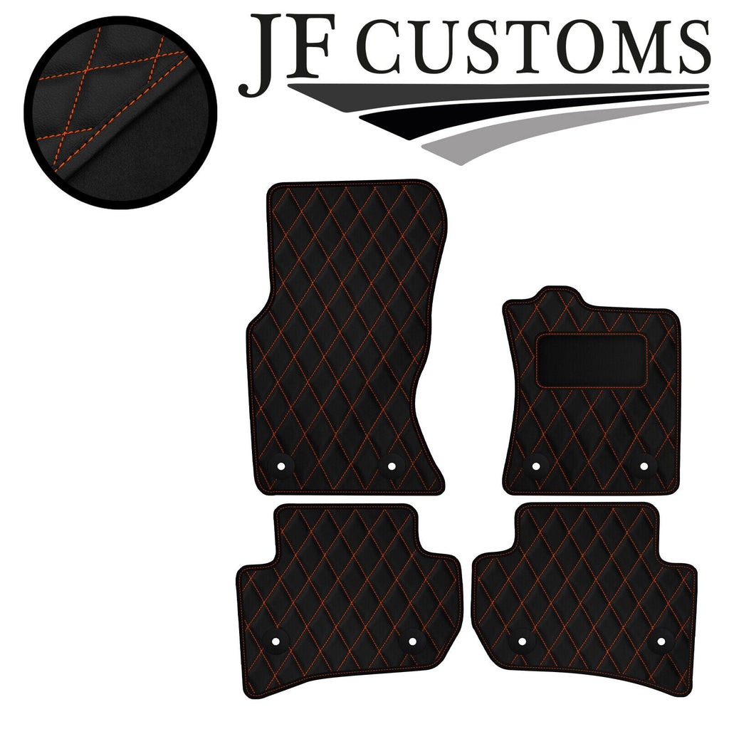 ORANGE DIAMOND STITCH VINYL 4X TAILORED FLOOR CARPET FOR JAGUAR F-PACE 16-21 JF1