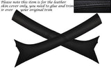 BLACK STITCH 2X A PILLARS LEATHER SKIN COVERS FITS FORD KA 1996-2009 CUSTOM NEW