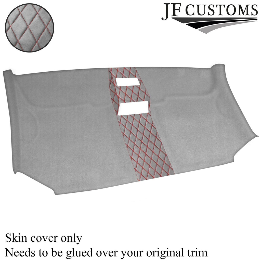 DSG2 RED STITCH L GREY SUEDE FRONT HEADLINER COVER FITS VW T5 TRANSPORTER