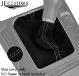 GREY STITCHING REAL SUEDE MANUAL GEAR GAITER FOR AUDI A4 B8 2008-2015 CUSTOM NEW