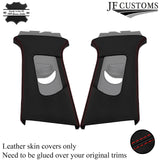 RED STITCH LEATHER 2X UPPER B PILLAR COVERS FOR AUDI A3 RS3 8V 13-20 SALOON