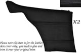 BLACK STITCH 2X REAR DOOR CARDS LEATHER SKIN COVERS FITS FORD CAPRI MK2 MK3
