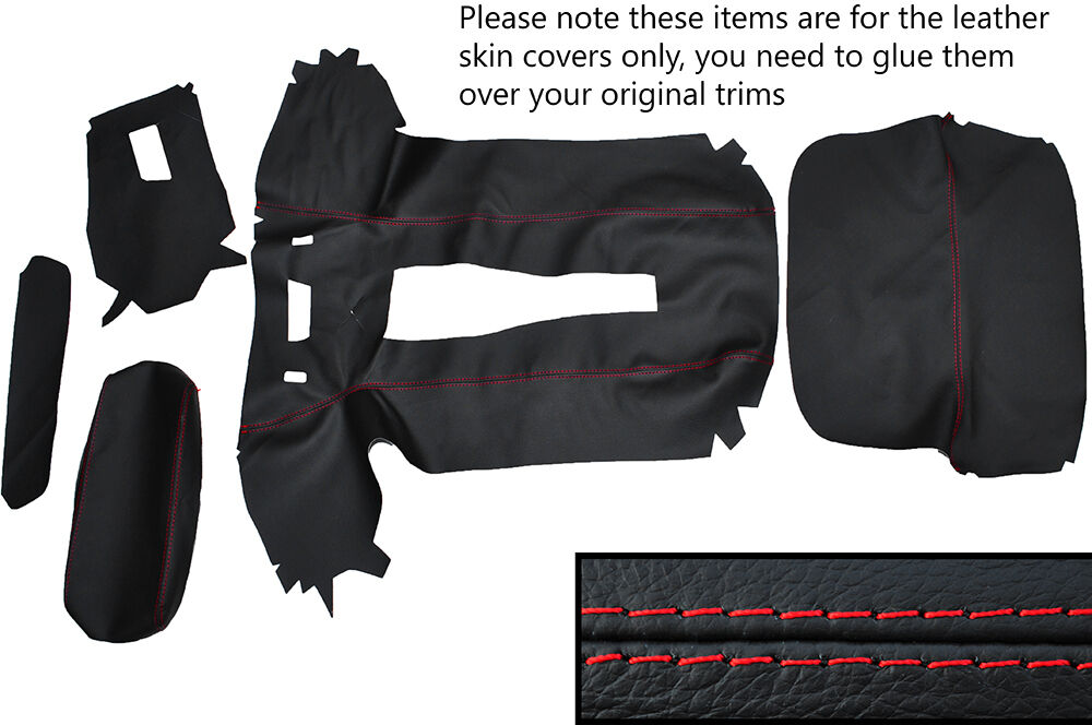 RED STITCH CENTRE CONSOLE & TUNNEL ODDMENT SKIN COVERS FITS LOTUS EUROPA TC