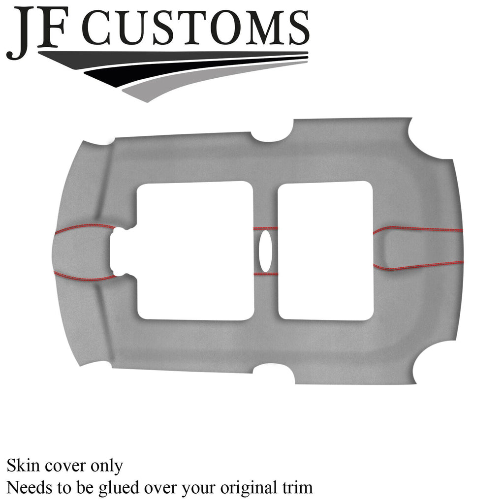 RED STITCH L GREY SUEDE SUN ROOF HEADLINER COVER FOR BMW MINI R50 R53 01-06