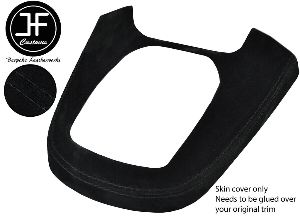 BLACK STITCH MANUAL GEAR SURROUND SUEDE COVER FOR FORD FIESTA MK9 2013-2017