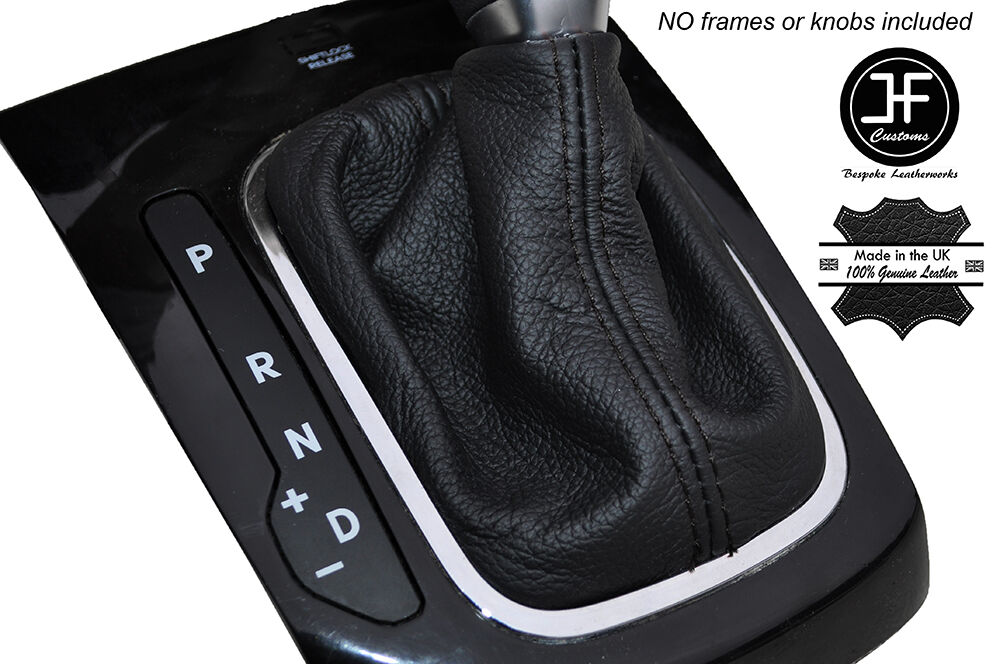 BLACK STITCHING AUTO AUTOMATIC SKIN SHIFT BOOT FITS KIA FORTE 2011-2013