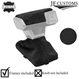 BLACK SUEDE AUTO GEAR GAITER AND TOP KNOB COVER + FRAMES FOR AUDI A7 18-22