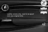 BLACK STITCH 2X FRONT DOOR ARMREST LEATHER COVERS FOR BMW MINI COOPER F56 14-17