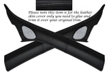 BLACK STITCH 2X WINDSCREEN A PILLAR LEATHER COVERS FITS AUDI A3 8P S3 RS3 03-12