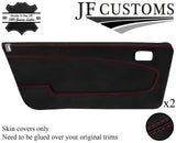 D RED STITCH LEATHER 2X FRONT DOOR CARD COVER FOR LANCIA BETA VOLUMEX COUPE JF2