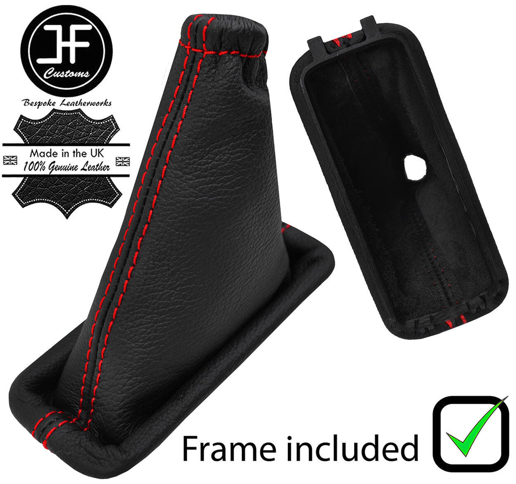 RED STITCH LEATHER AUTOMATIC GEAR + PLASTIC FRAME FITS VAUXHALL OMEGA B 94-99