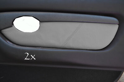 FITS MG TF MK2 00-06 2 x DOOR CARD COVERS LEATHER mid grey CUSTOM NEW MADE IN UK