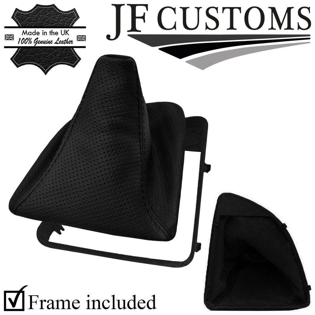 BLACK STITCH PERFORATED LEATHER MANUAL GEAR GAITER+FRAME FOR BMW E81 E82 E87 E88