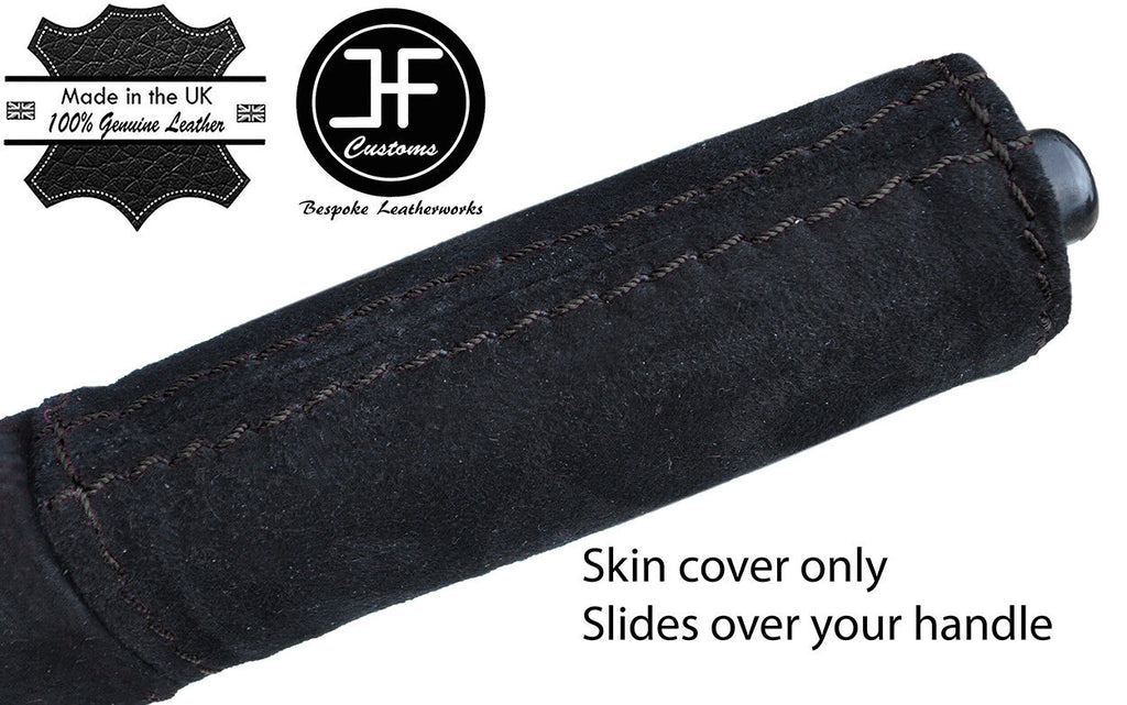 BLACK STITCHING REAL SUEDE HANDBRAKE HANDLE COVER FOR MAZDA RX7 FC3S 1986-1991
