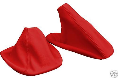 FITS BMW E36 GEAR SHIFT & HANDBRAKE GAITER RED LEATHER RED CUSTOM NEW