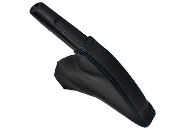 FITS FORD FIESTA MK7 08+ HANDBRAKE GAITER blue stitching CUSTOM NEW MADE IN UK