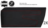 RED STITCH 2X FRONT DOOR CARDS LEATHER COVERS FITS FIAT X1/9 X19 73-89 STYLE2