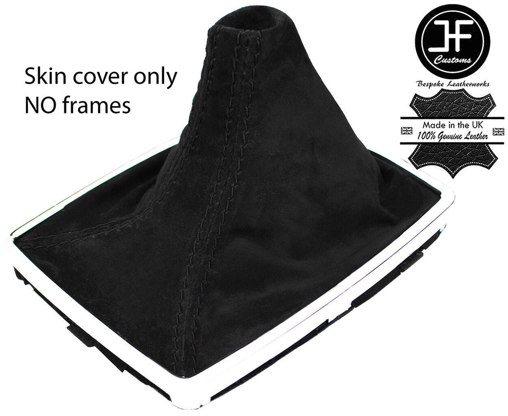 BLACK STITCH REAL SUEDE MANUAL GEAR GAITER FOR MERCEDES C CLASS W204 2007-2014