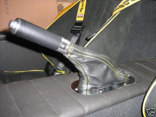 FITS WESTFIELD HANDBRAKE COVER GENUINE LEATHER YELLOW STITC CUSTOM NEW