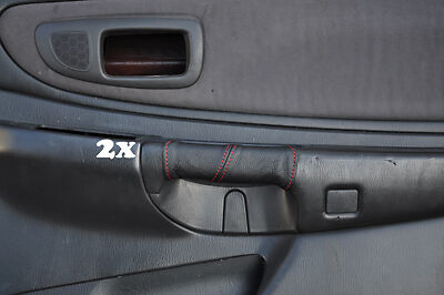 red sttiching FITS SUBARU IMPREZA WRX STI 98-00 2X DOOR HANDLE LEATHER COVERS