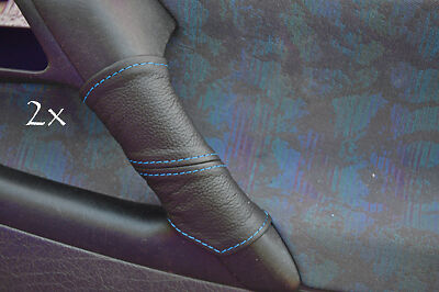 FITS VW POLO MK3 94-1998 2X DOOR HANDLE COVERS blue stitch CUSTOM NEW MADE IN UK