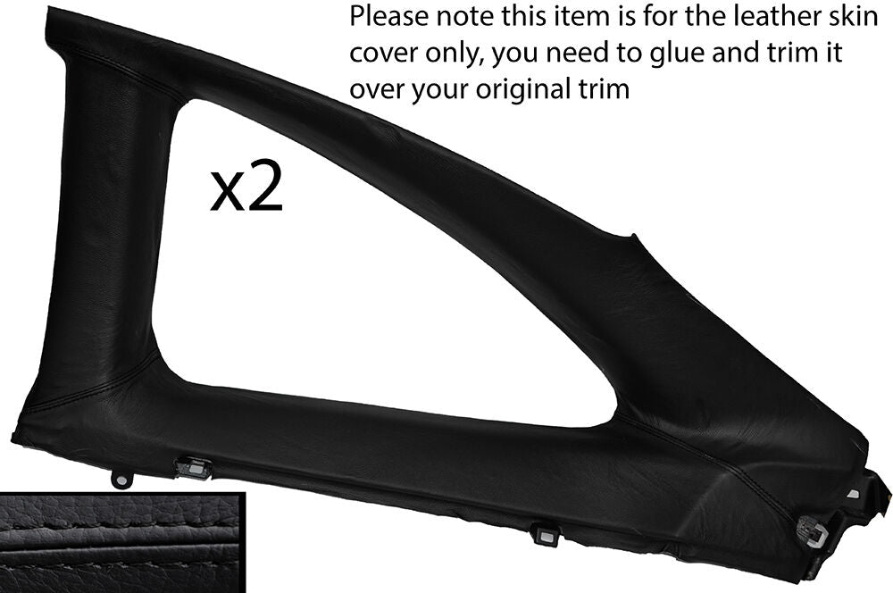 BLACK STITCH 2X REAR WINDOW PANEL TRIM SKIN COVERS FITS TOYOTA CELICA MK6 94-98