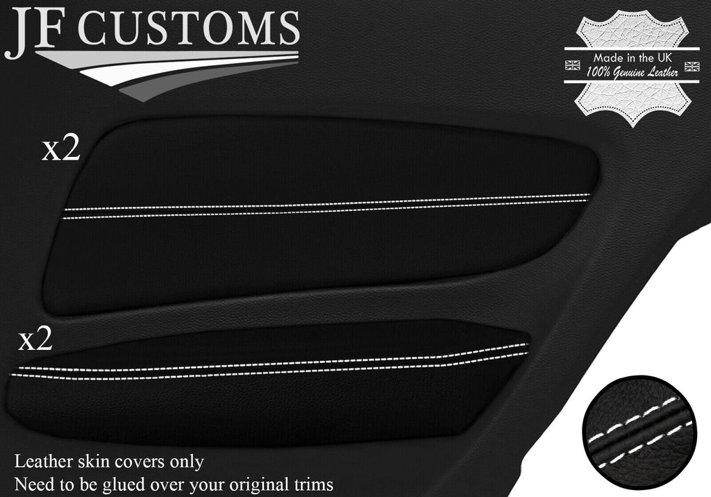 WHITE STITCH REAR DOOR TRIM ARMREST 4X LEATHER COVERS FOR BMW E82 COUPE 04-13