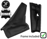 BLACK REAL LEATHER HANDBRAKE GAITER + PLASTIC FRAME FOR VOLVO V70 2001-2004
