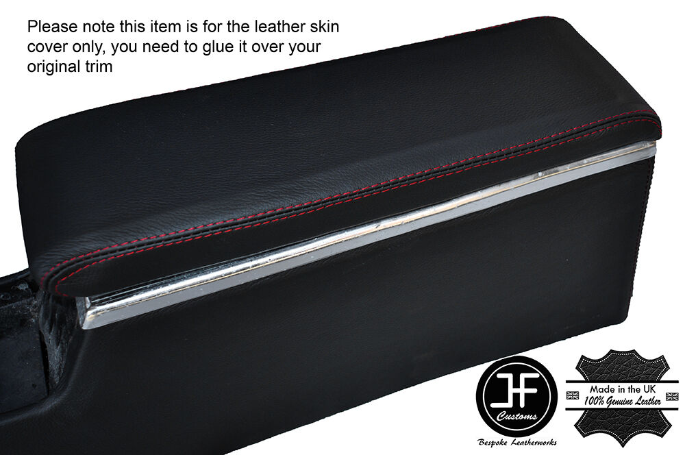 RED STITCHING ARMREST LID LEATHER COVER FITS FORD CORSAIR 1963-1971 CUSTOM NEW