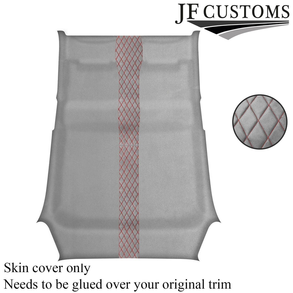 DSG2 RED STITCH L GREY SUEDE HEADLINER COVER FOR RENAULT CLIO MK3 05-09 5DR