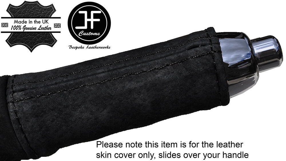 BLACK STITCH HANDBRAKE HANDLE SUEDE COVER FITS BMW MINI COOPER F55 F56 14-16