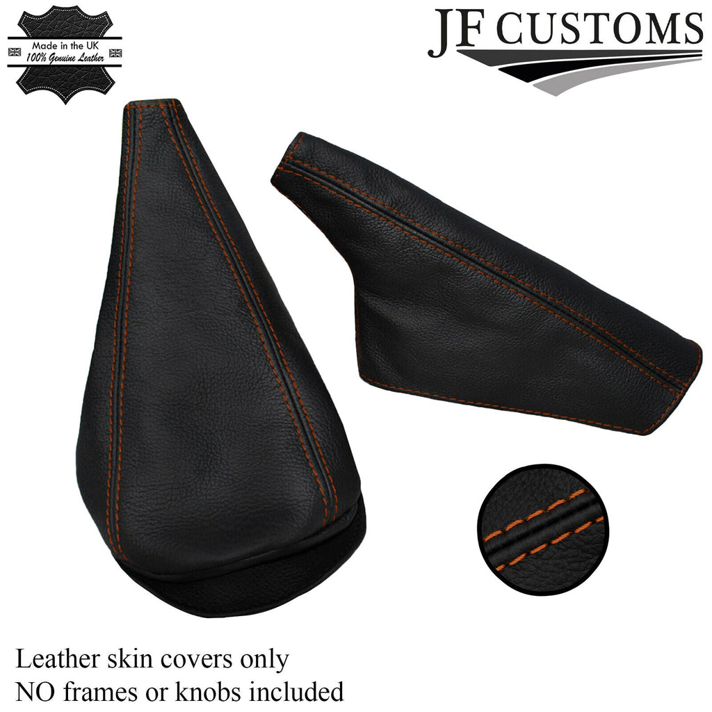 ORNAGE DOUBLE STITCH FITS MINI COOPER CLASSIC LEATHER GEAR & HANDBRAKE GAITER