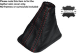 RED STITCH AUTO AUTOMATIC LEATHER SKIN GEAR GAITER FITS AUDI A1 S1 2010-2014