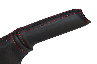 red stitch FITS VAUXHALL OPEL MERIVA 03-09 LEATHER HANDBRAKE HANDLE CUSTOM NEW