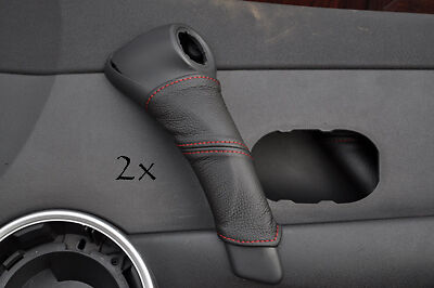 FITS RENAULT CLIO MK4 2006+ 2X red stitch DOOR HANDLE COVERS CUSTOM NEW