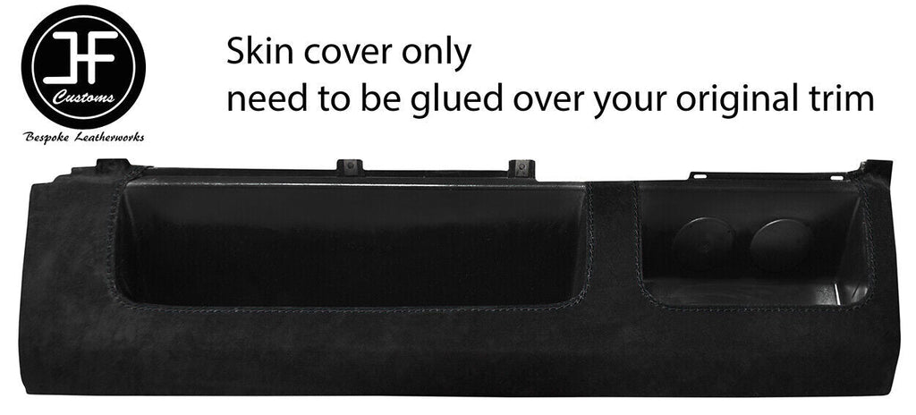 BLACK STITCH PASSENGER UNDER DASH TRAY SUEDE COVER FOR VW GOLF MK1 SERIES 2