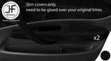 BLACK STITCH 2X FRONT DOOR ARMREST TRIM SUEDE COVERS FOR BMW 1 E87 2004-2012