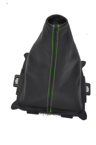 FITS FORD FIESTA MK7 2008-2014  GEAR GAITER green stitching CUSTOM NEW