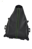 FITS FORD FIESTA MK7 2008-2014  GEAR GAITER green stitching CUSTOM NEW