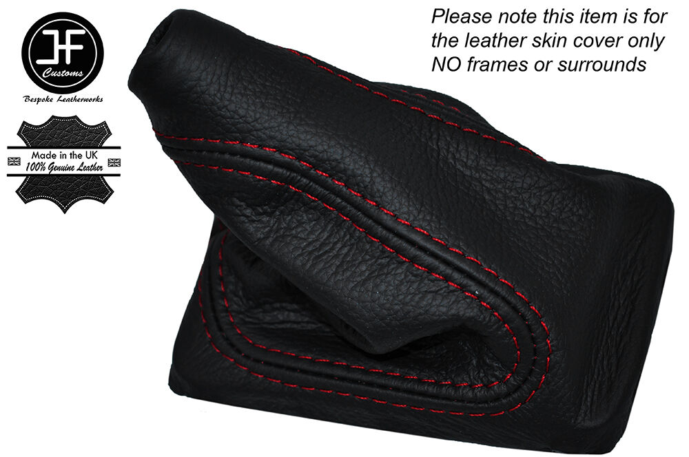 RED STITCH LEATHER SKIN MANUAL GEAR GAITER FITS VOLVO V60 2010-2015 CUSTOM NEW