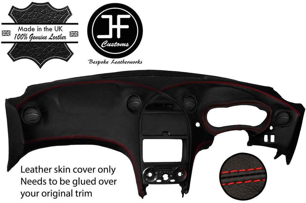 RED STITCH DASH DASHBOARD REAL LEATHER COVER FOR TOYOTA CELICA MK7 1999-2006