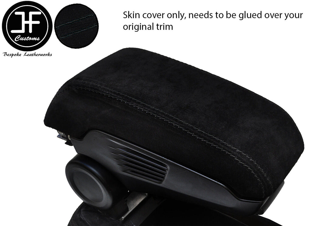 BLACK STITCHING GENUINE SUEDE ARMREST COVER FOR BMW I3 2013-2019 CUSTOM NEW
