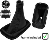 BLACK STITCH LEATHER AUTOMATIC GEAR+PLASTIC FRAME FOR ALFA ROMEO 166 98-07