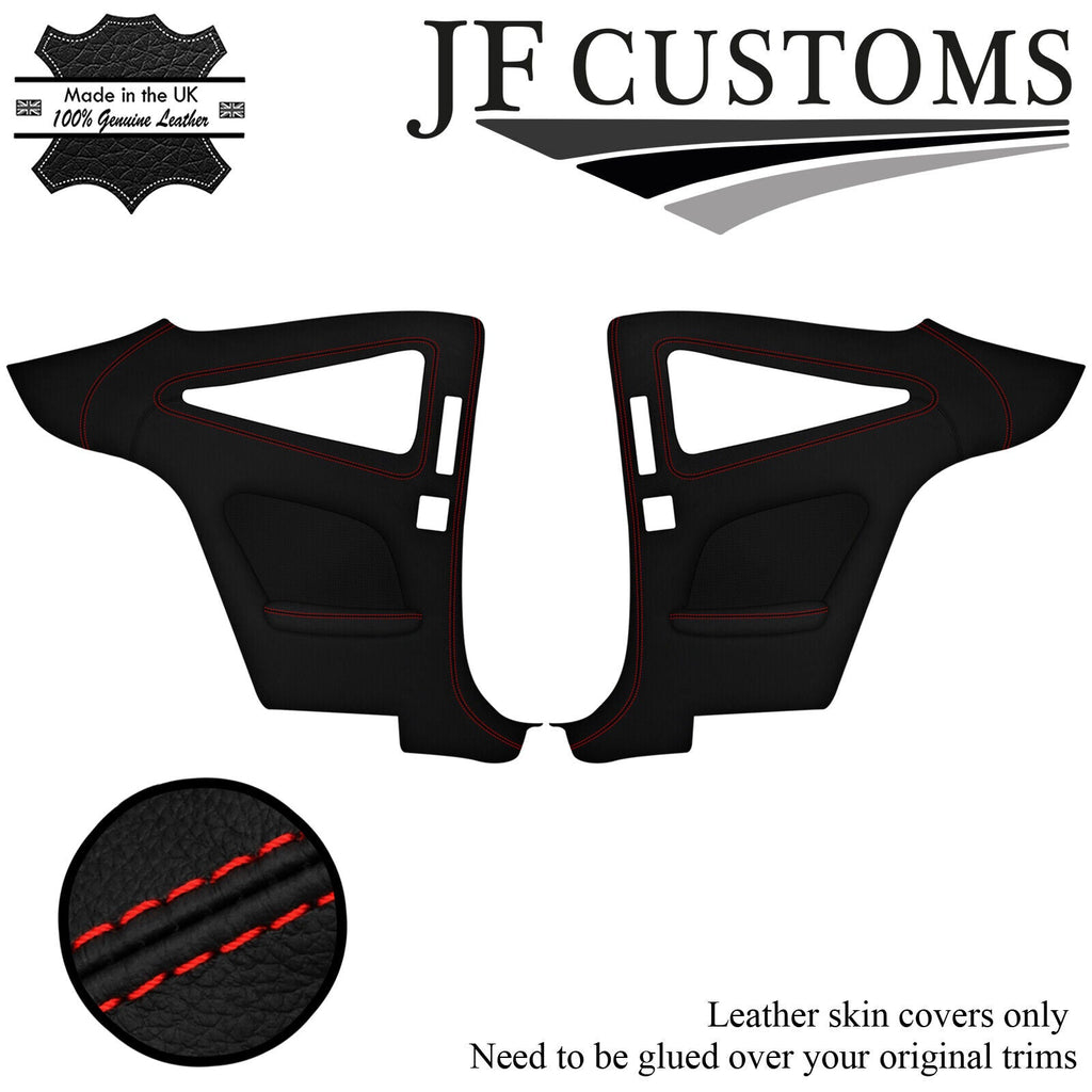 RED STITCH ITALIAN 2X REAR QUARTER DOOR PANEL COVERS FOR JAGUAR XK8 X100 96-04
