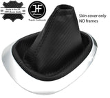 BLACK STITCH CARBON FIBER VINYL MANUAL GEAR GAITER FITS NISSAN JUKE 2010-2016