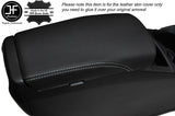 WHITE STITCHING REAL LEATHER ARMREST LID COVER FITS RENAULT KADJAR 2015-2017