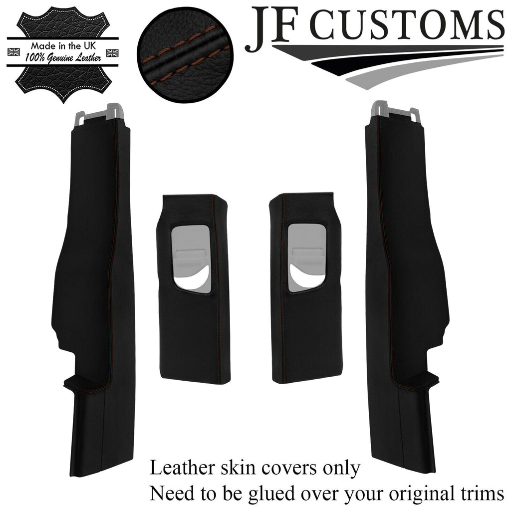 BROWN STITCH 4X LOWER UPPER B PILLAR COVER FOR MERCEDES VITO VIANO 14-21