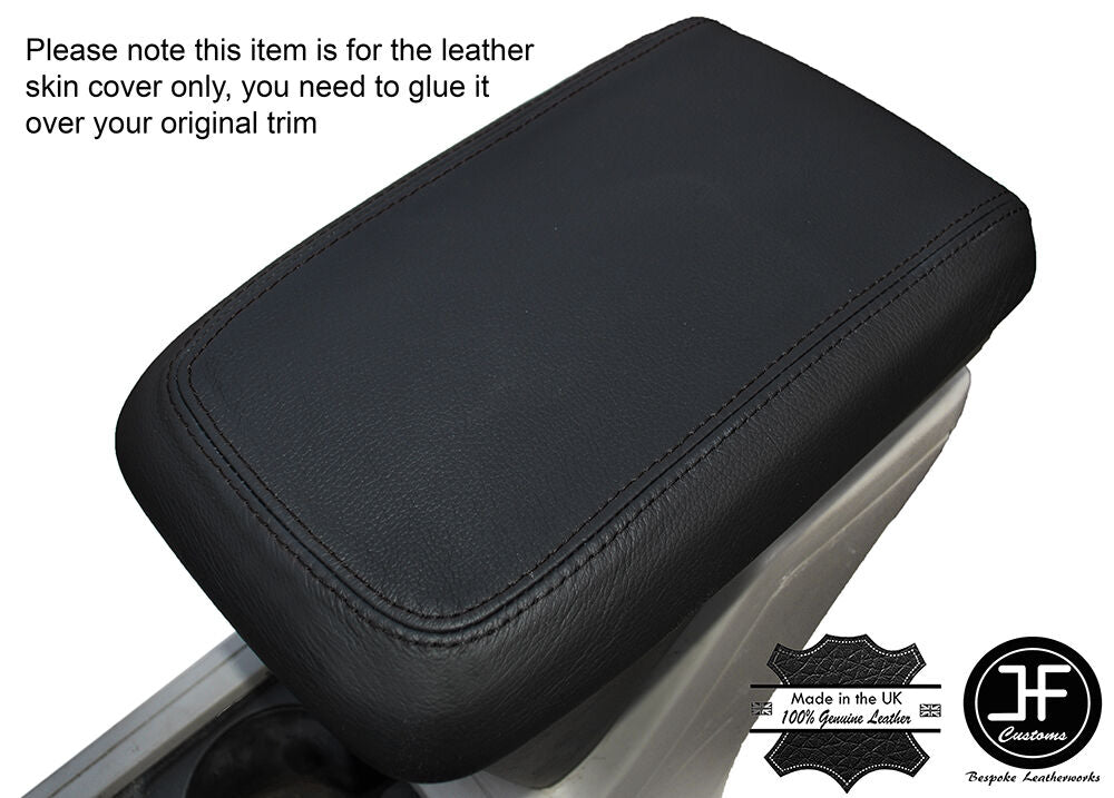 BLACK STITCHING LEATHER ARMREST SKIN COVER FITS VAUXHALL OPEL ANTARA 2011-2016